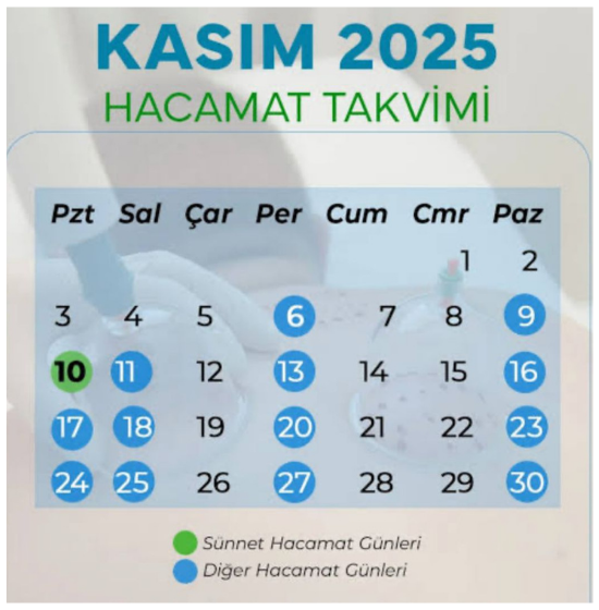 kasım 2025 hacamat takvimi