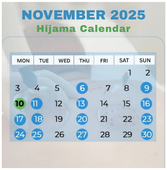 november 2025 hijama calendar